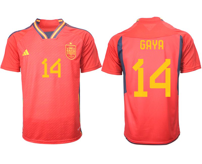 Men 2022 World Cup National Team Spain home aaa version red 14 Soccer Jerseys